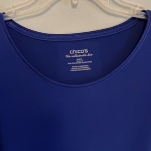 Chicos short sleeve blue shirt